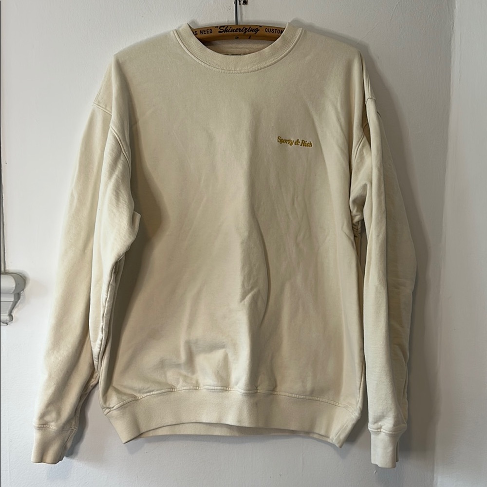 SPORTY & RICH cream crewneck sweatshirt
